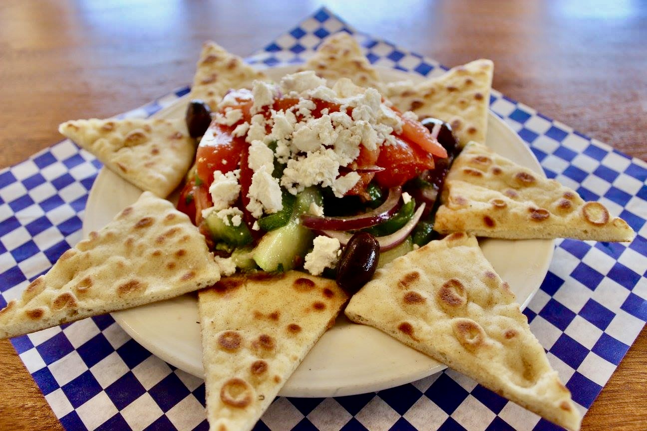 Order Horiatiki Salad food online from Greek Spot store, Sunnyvale on bringmethat.com