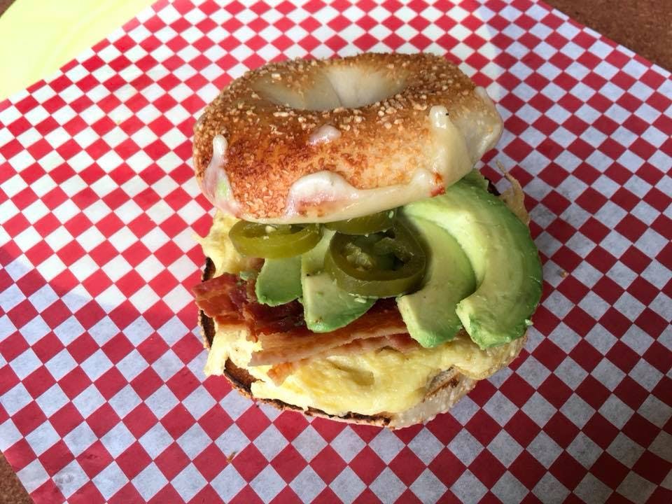 Order Bacon, Egg & Cheese Bagel Breakfast - Bagel food online from Big Daddy's Rustic Pizza store, Golden on bringmethat.com