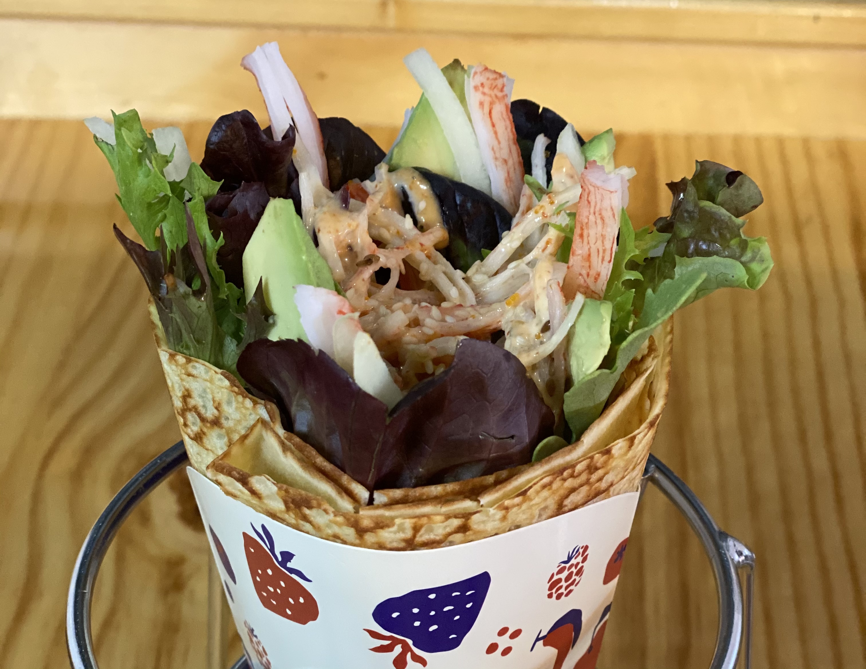 Order 21. Spicy Crabmeat Crepe food online from T Swirl Crepe store, Indianapolis on bringmethat.com