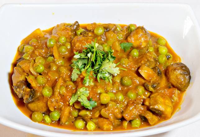 Order Mushroom Green Peas (V/GF) food online from Rajput Indian Cuisine store, Norfolk on bringmethat.com