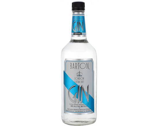 Order Barton London Extra Dry Gin, 750mL liquor (40% ABV) food online from Samco Food Store store, Bakersfield on bringmethat.com