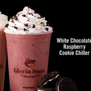 Order 24 oz Medium White Chocolate Raspberries and cookie chiller food online from Gloria Jeans Coffee store, Pittsburgh on bringmethat.com