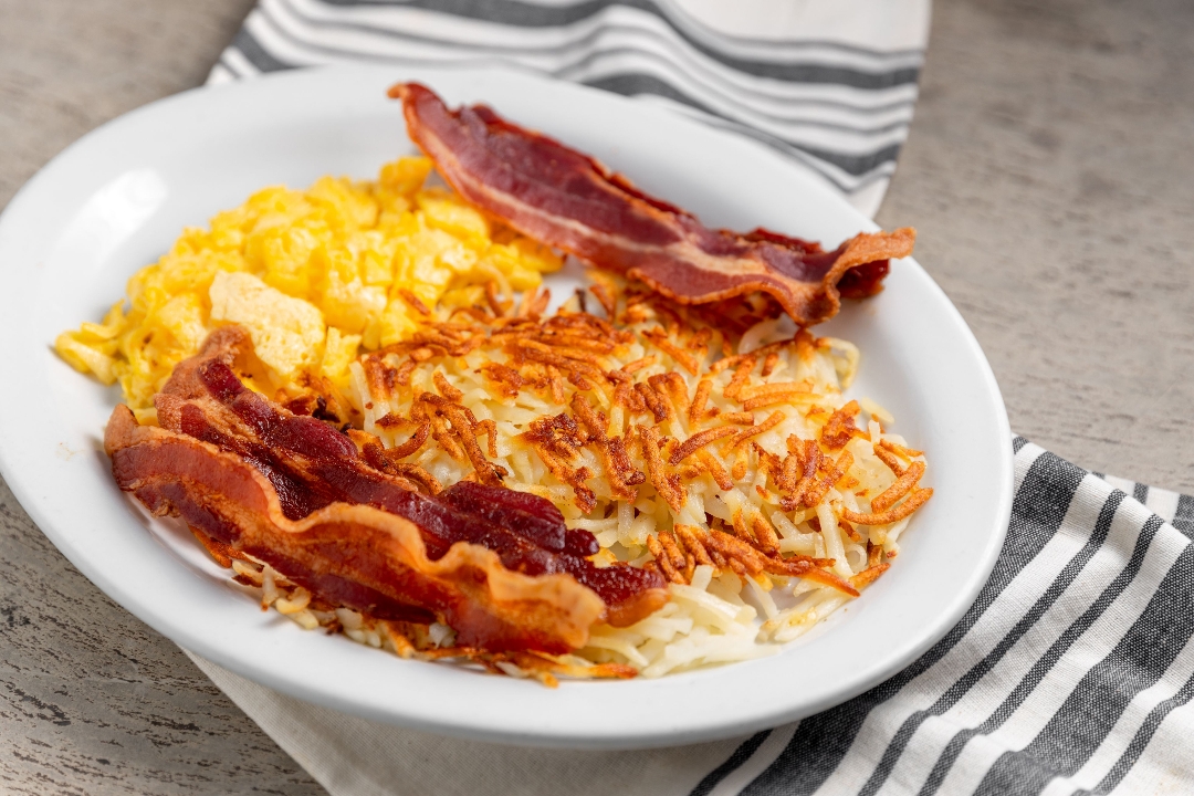 Order Bacon & Eggs food online from Keno's Restaurant store, Anaheim on bringmethat.com