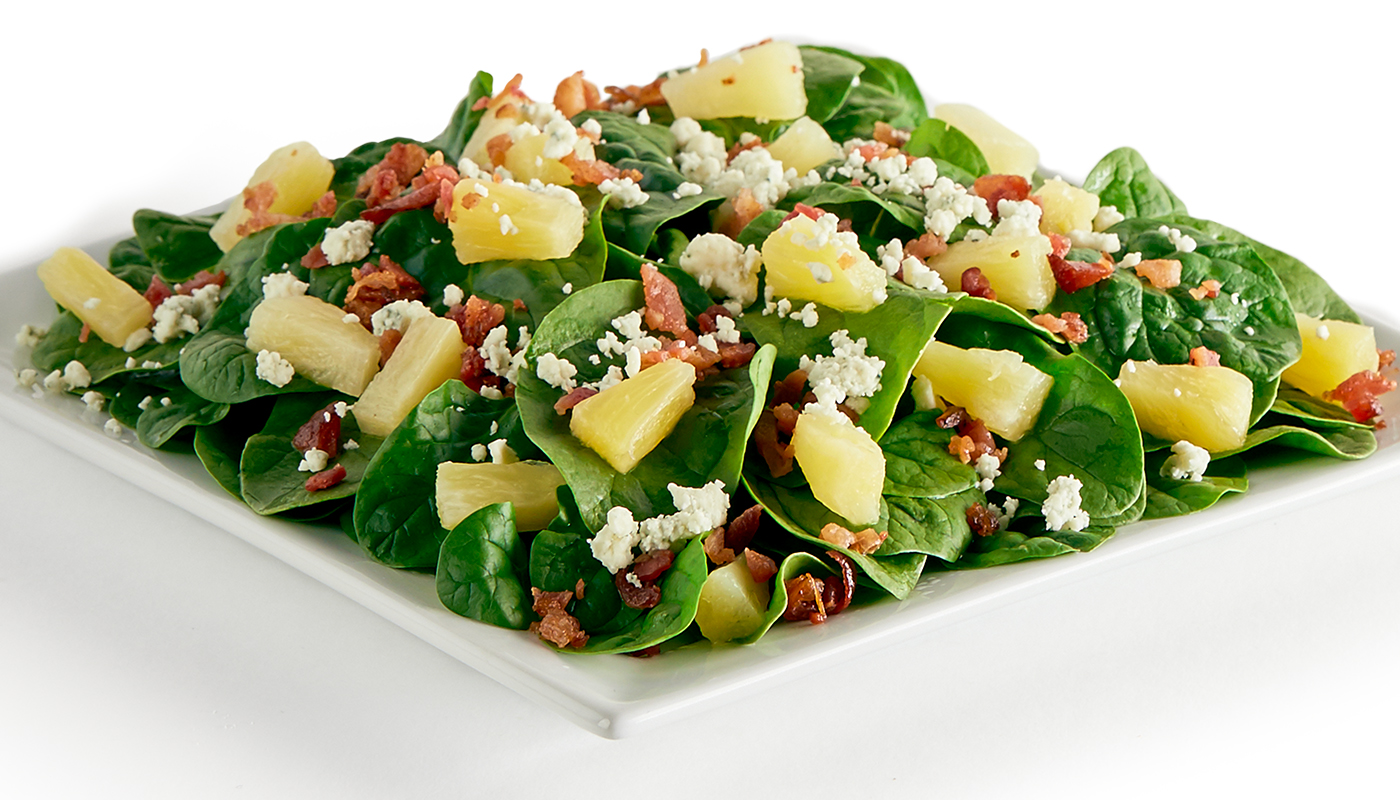 Order Spinach Pineapple Salad: One Fresh Salad food online from Pizza Guys store, Sacramento on bringmethat.com
