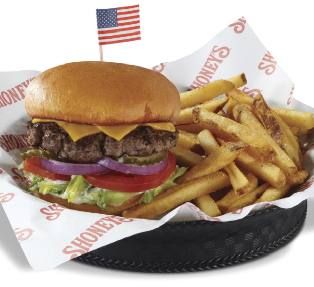 Order All-American Burger food online from Shoney's store, Ashburn on bringmethat.com