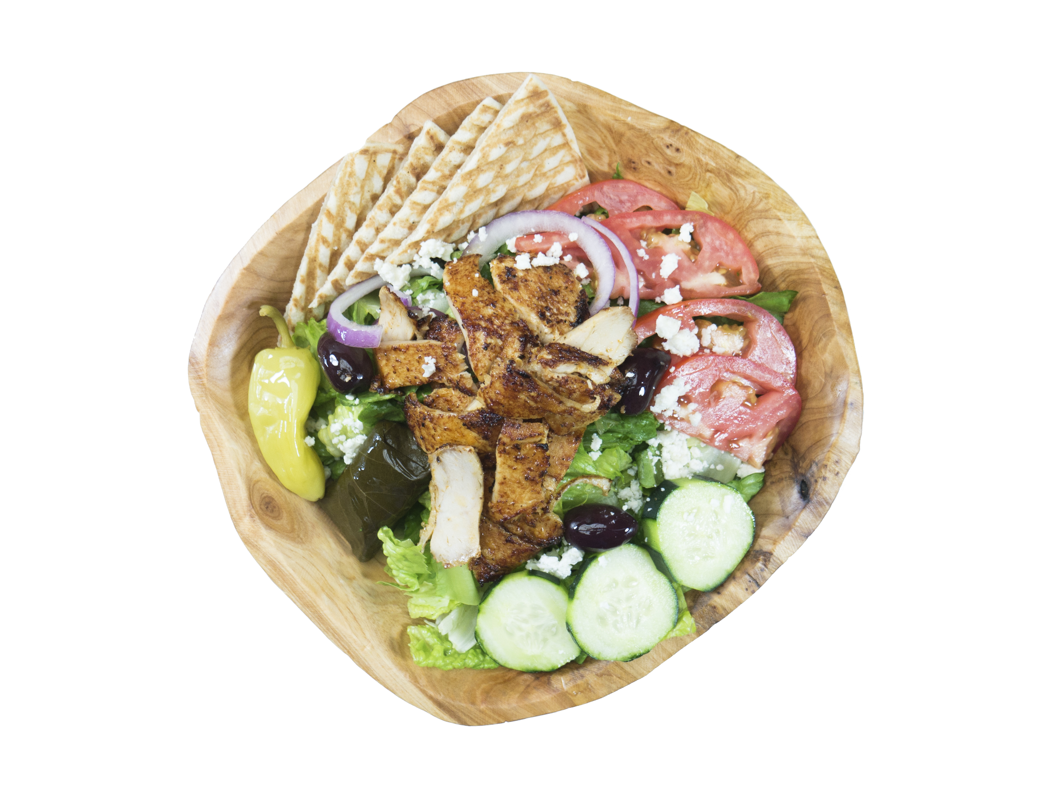 Order Chicken Greek Salad food online from Jasmin & Olivz store, Raleigh on bringmethat.com
