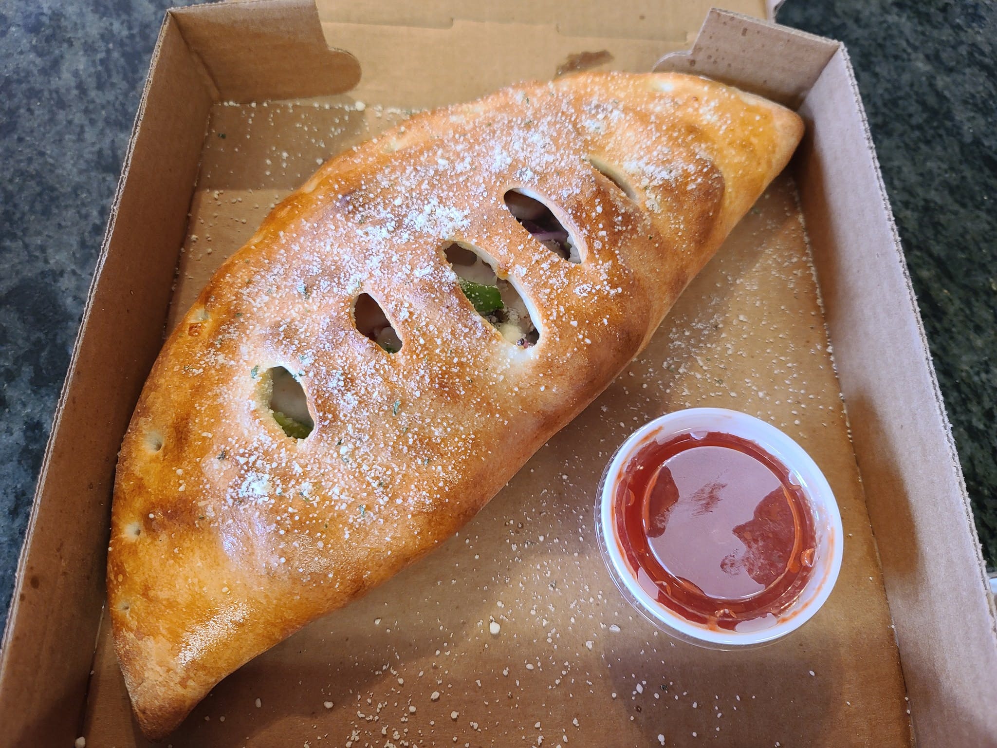 Order Vegetarian Calzone - Personal food online from  Giuseppe's Pizza Shop store, Keeseville on bringmethat.com