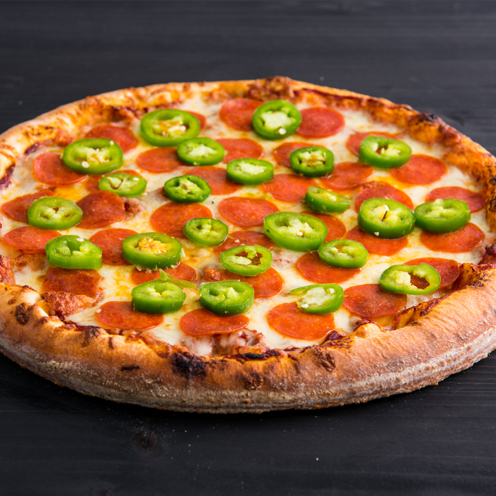 Order Thick Crust Pepperoni & Jalapeno Pizza (12") food online from Pizzeria Bravo store, San Francisco on bringmethat.com