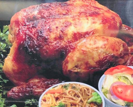Order Rotisserie Chicken with Salad and Vegetable Lo Mein food online from Goody Chinese & Spanish Restaurant store, Paterson on bringmethat.com