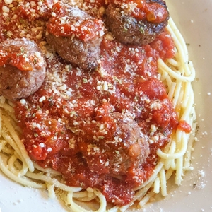Order Spaghetti Meatballs food online from Lost Dog Cafe store, Arlington on bringmethat.com