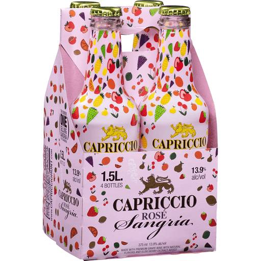 Order Capriccio Rose Sangria (4PK 375 ML) 127596 food online from Bevmo! store, Torrance on bringmethat.com