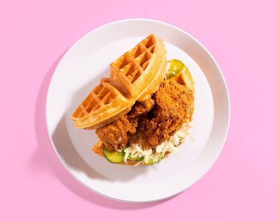 Order Fried Chicken and Waffle Sandwich food online from Wanna Waffle store, Mount Vernon on bringmethat.com