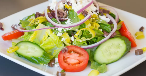 Order Greek Salad food online from Darbari Persian Grill store, Costa Mesa on bringmethat.com