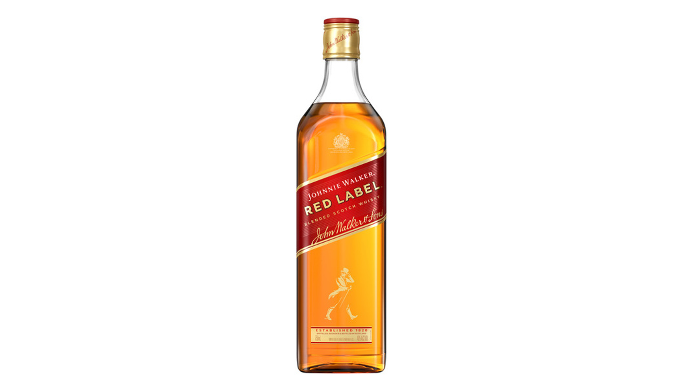 Order Johnnie Walker Red Label Blended Scotch Whisky 750mL food online from Ross Liquor store, Sylmar on bringmethat.com