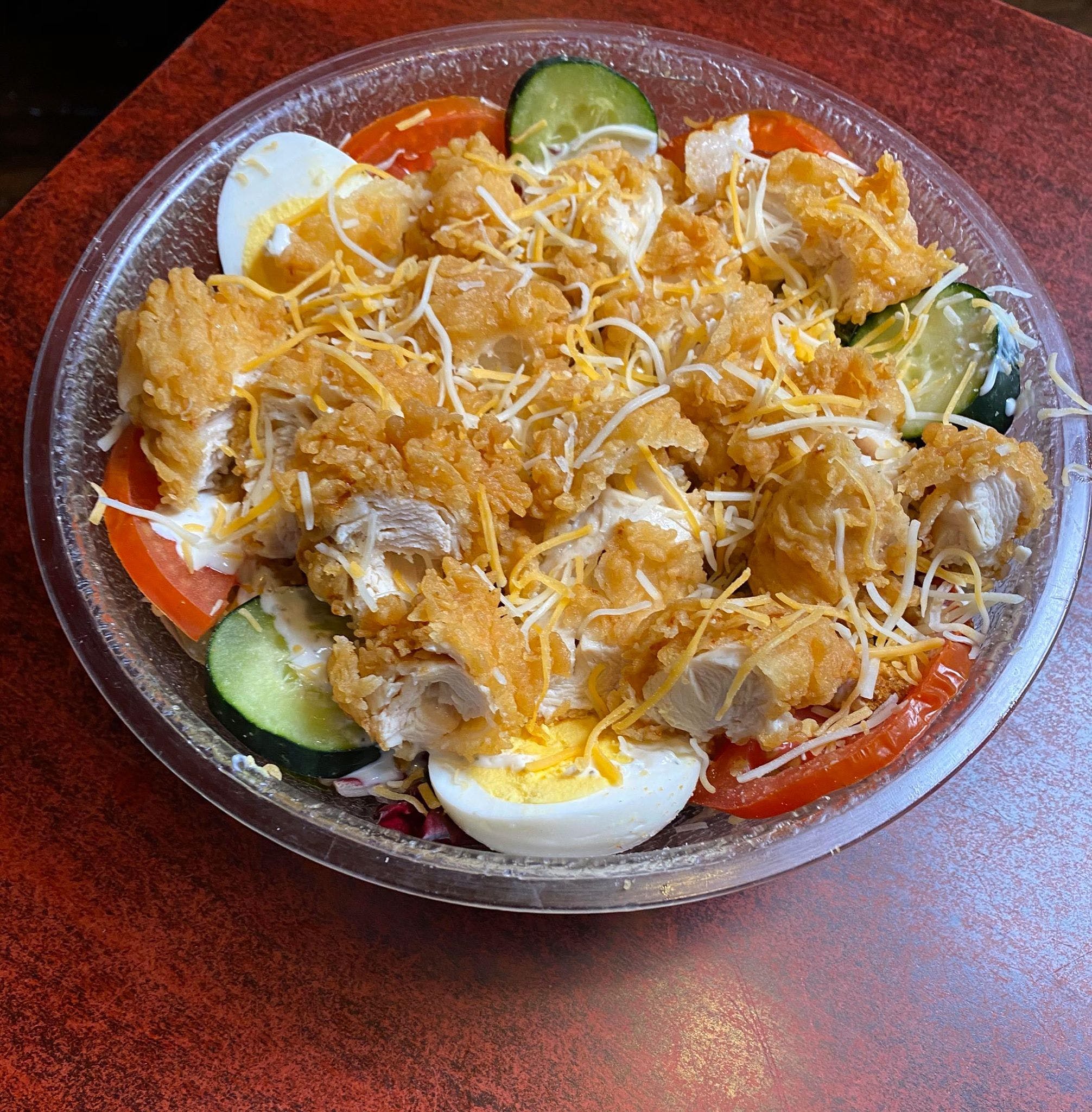 Order Breaded Chicken Salad - Salad food online from Wings Pizza N Things store, Temple on bringmethat.com