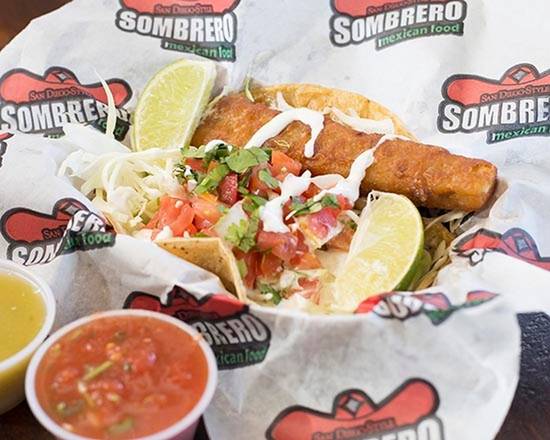Order Fish Taco food online from Sombrero Mexican Food store, San Diego on bringmethat.com