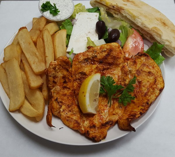Order 5. Chicken Breast food online from The Greek Cafe store, San Diego on bringmethat.com