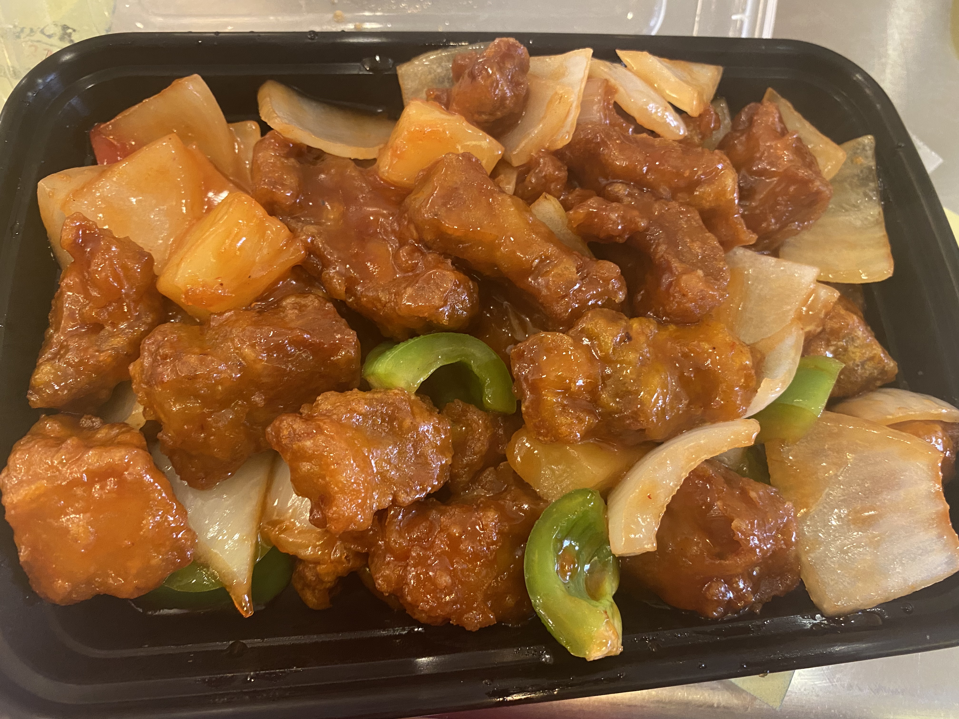 Order 80. Sweet and Sour Pork甜酸肉 food online from Cheung Hing Restaurant store, South San Francisco on bringmethat.com