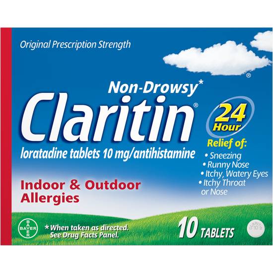 Order Claritin 24 Hour Non-Drowsy Allergy Relief Tablets Prescription Strength 10 mg (10 ct) food online from Rite Aid store, DUBOIS on bringmethat.com