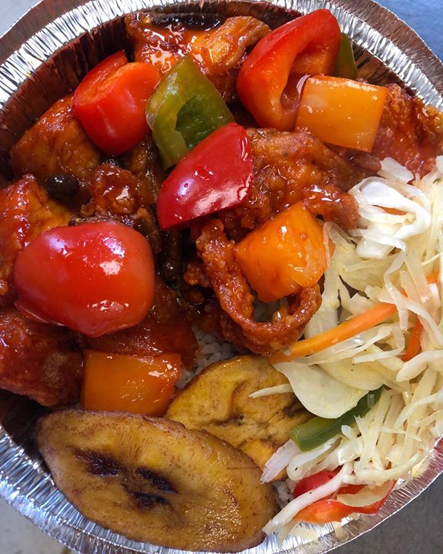 Order Dinner Sweet and Sour Chicken food online from Pimento Grill store, Maplewood on bringmethat.com