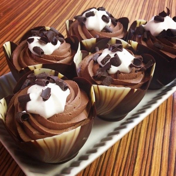 Order Chocolate Tulip Cups with Assorted Mousse food online from The Spice Of Life Catering store, Carrollton on bringmethat.com
