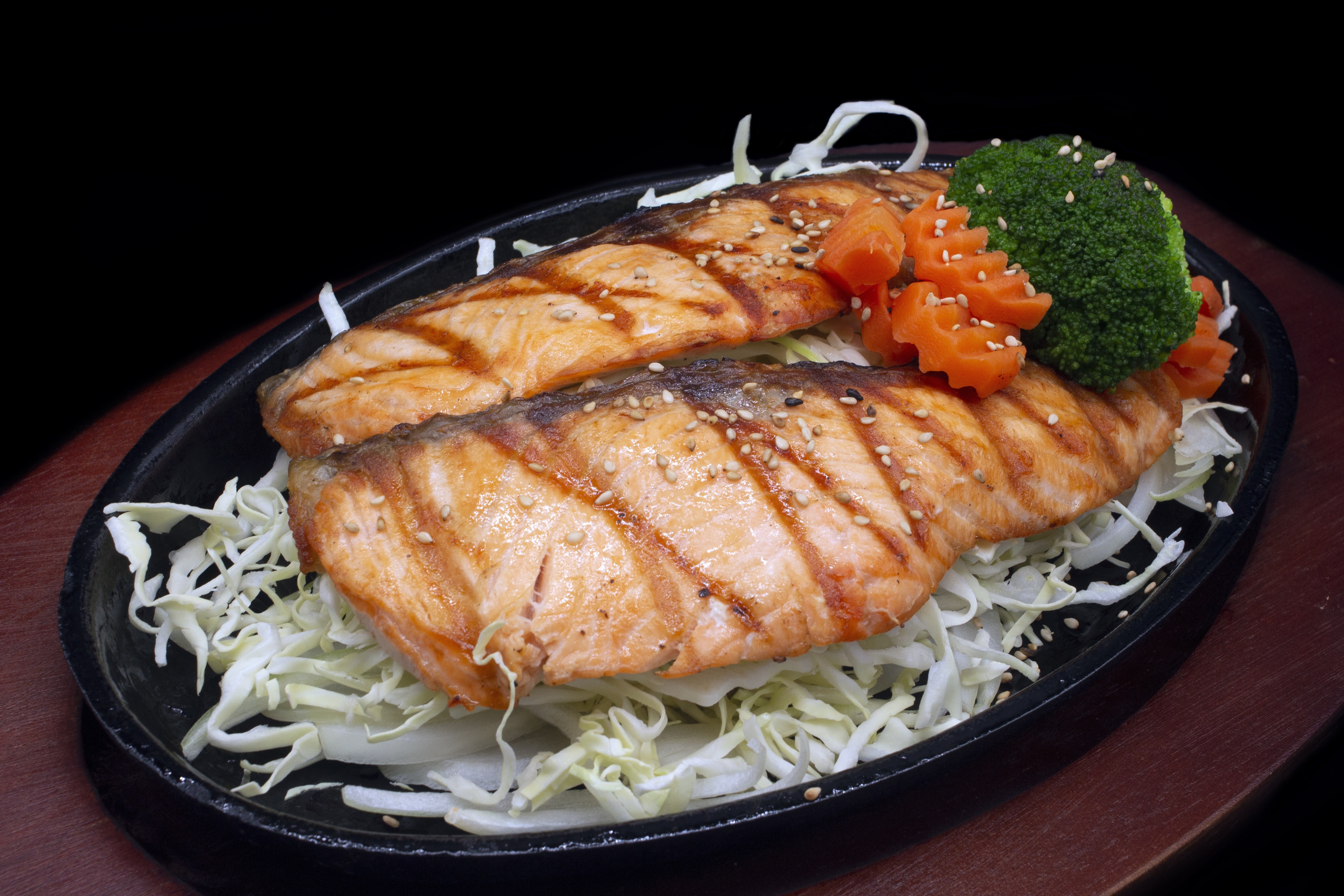 Order BBQ Salmon Teriyaki Plate food online from Papa Sushi & Roll store, Covina on bringmethat.com