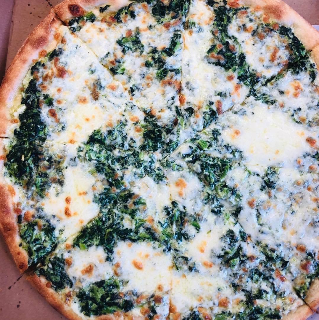 Order Creamy Spinach and Artichoke Hearts Pizza food online from Pizza Cucina store, Westbury on bringmethat.com