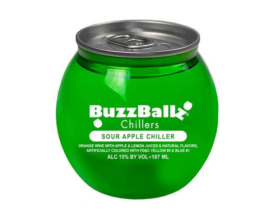 Order Buzz Balls Chillers Sour Apple 187ml food online from Chevron store, Coachella on bringmethat.com