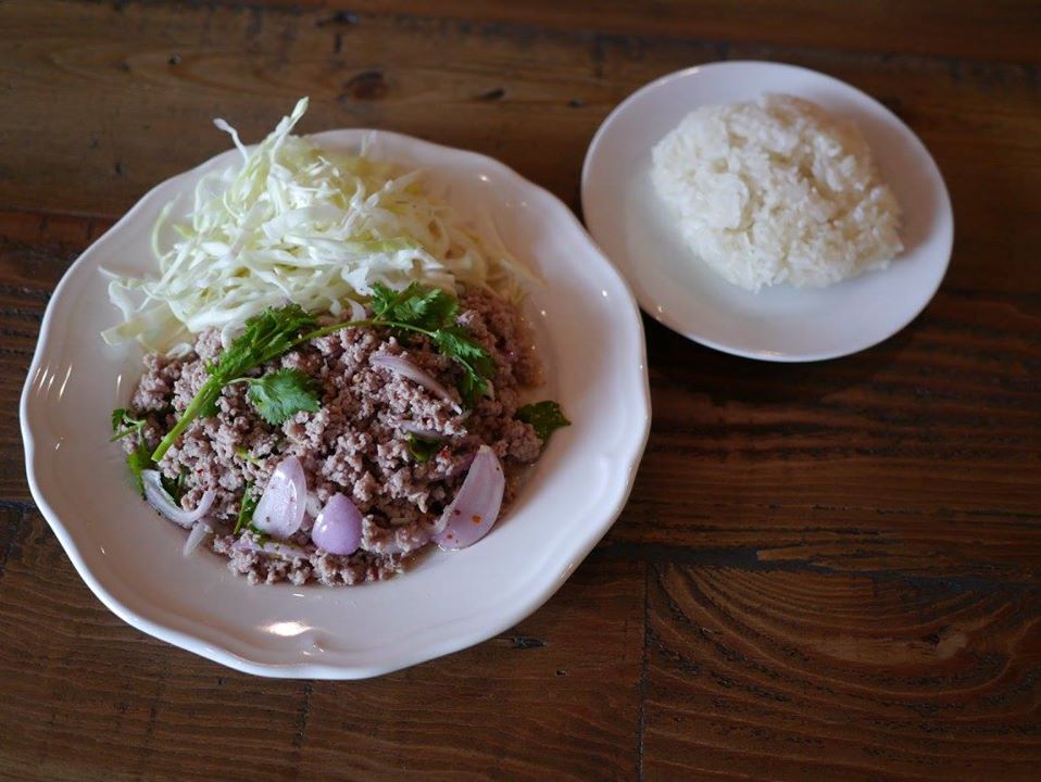 Order Larb with Sticky Rice Salad food online from Eatthai store, Indianapolis on bringmethat.com