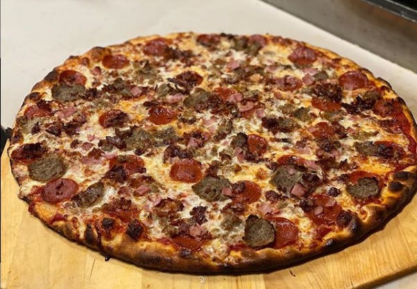 Order 29. Five Meat Special Pizza - Small 12" (8 Slices) food online from Hometown Pizza of Bristol store, Bristol on bringmethat.com