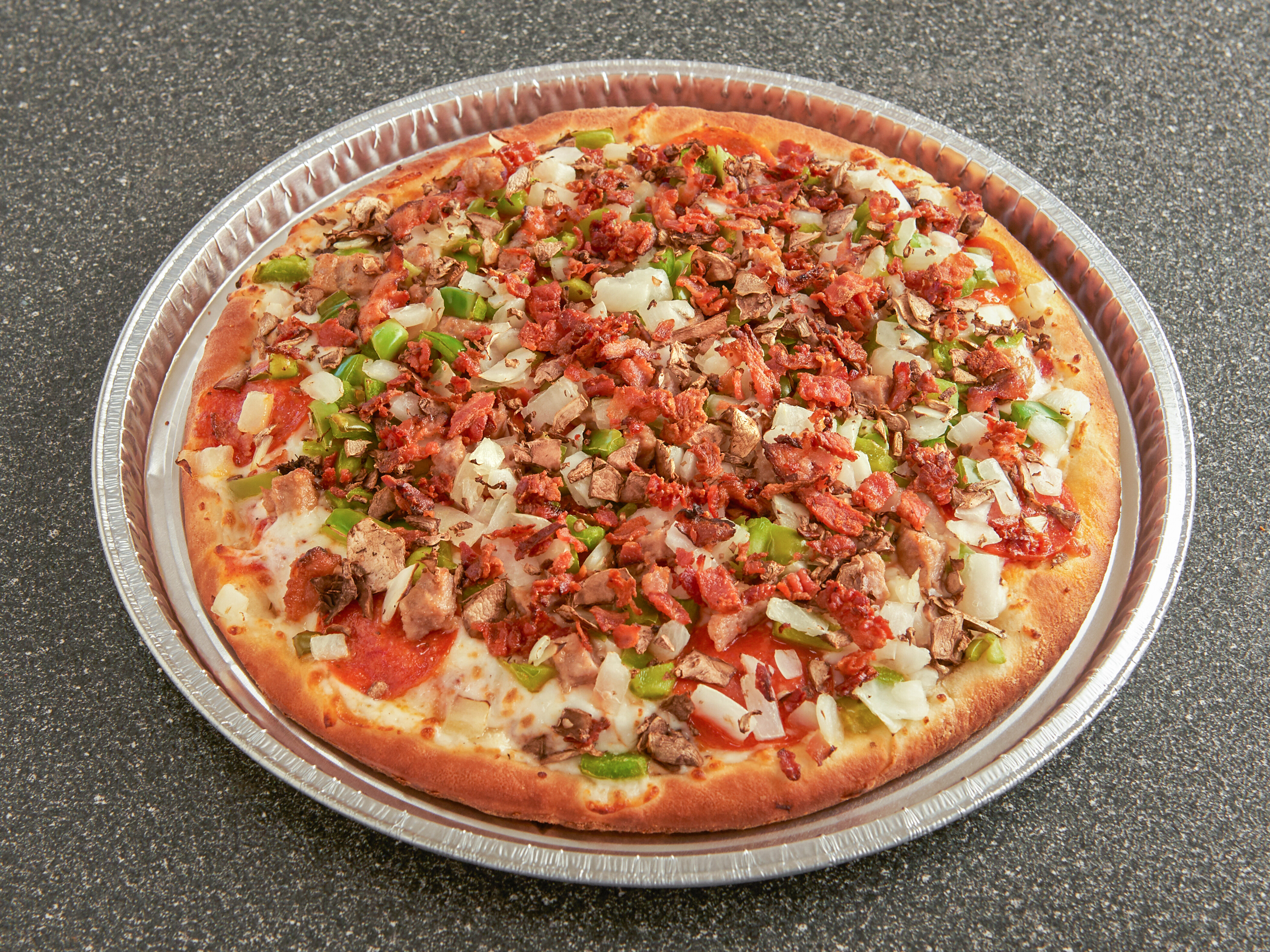 Order The Works Specialty Pizza food online from Noble Romans store, Crawfordsville on bringmethat.com
