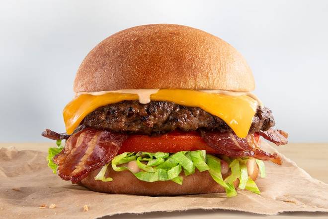 Order Bacon Cheeseburger food online from MOOYAH Burgers store, Williamsburg on bringmethat.com