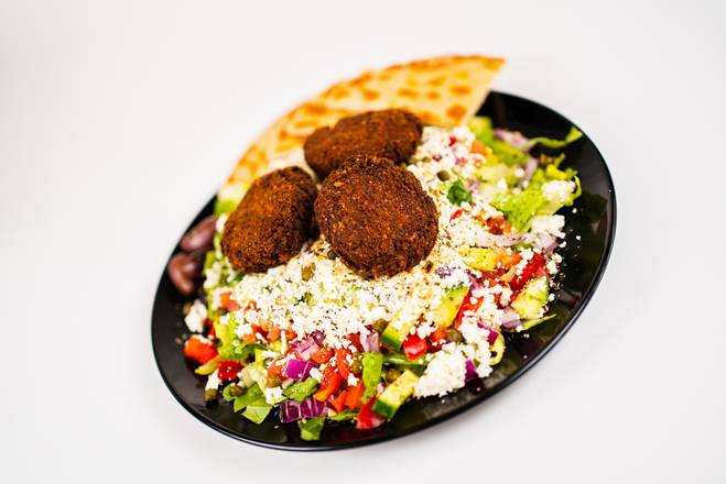 Order Falafel Greek Salad food online from The Big Greek Cafe store, Silver Spring on bringmethat.com