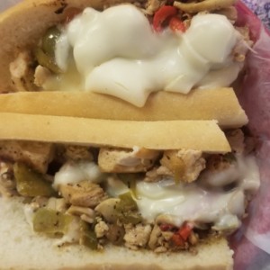 Order Mushroom Pepper Cheese Chicken Sandwich food online from Uncle Sams store, Peoria on bringmethat.com