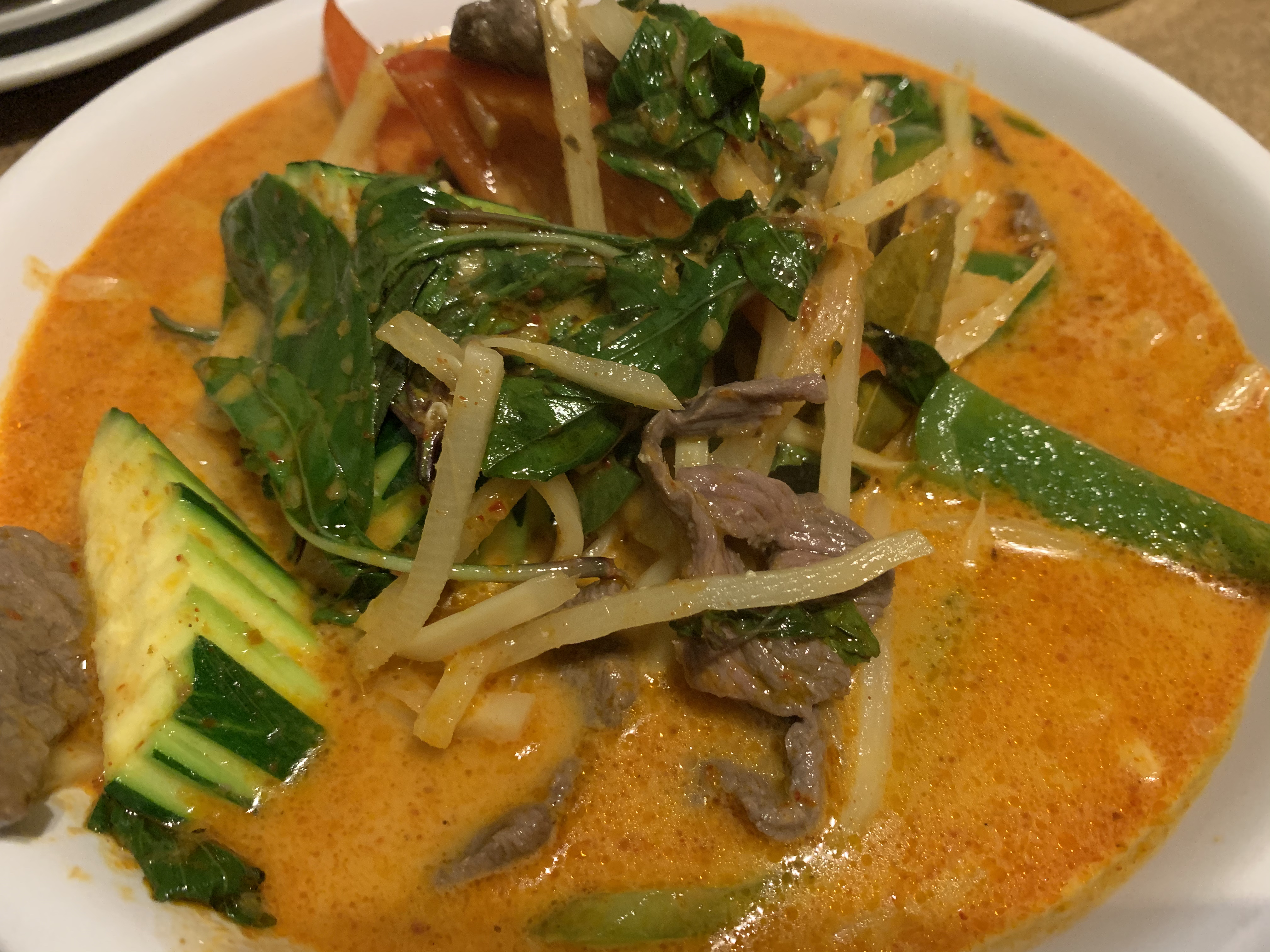 Order Red Curry food online from Kao Sarn Thai Cuisine store, Richmond on bringmethat.com
