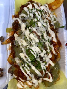 Order #10. Asada Fries food online from La Halal Taco store, Los Angeles on bringmethat.com
