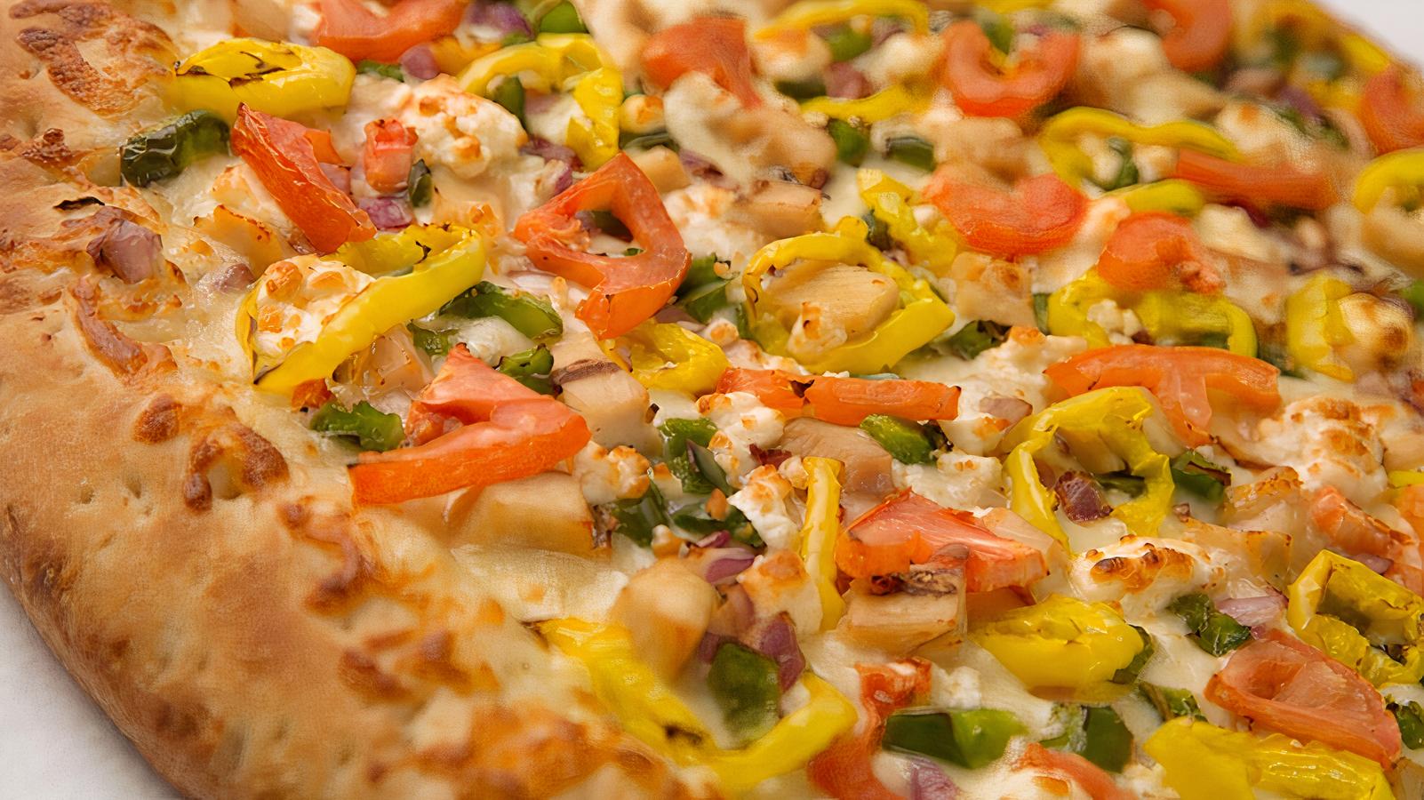 Order Greek Pizza food online from Oliver Pizza store, Canton on bringmethat.com