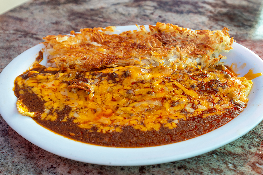 Order Chili Cheese Omelette food online from Cappy's Cafe store, Newport Beach on bringmethat.com