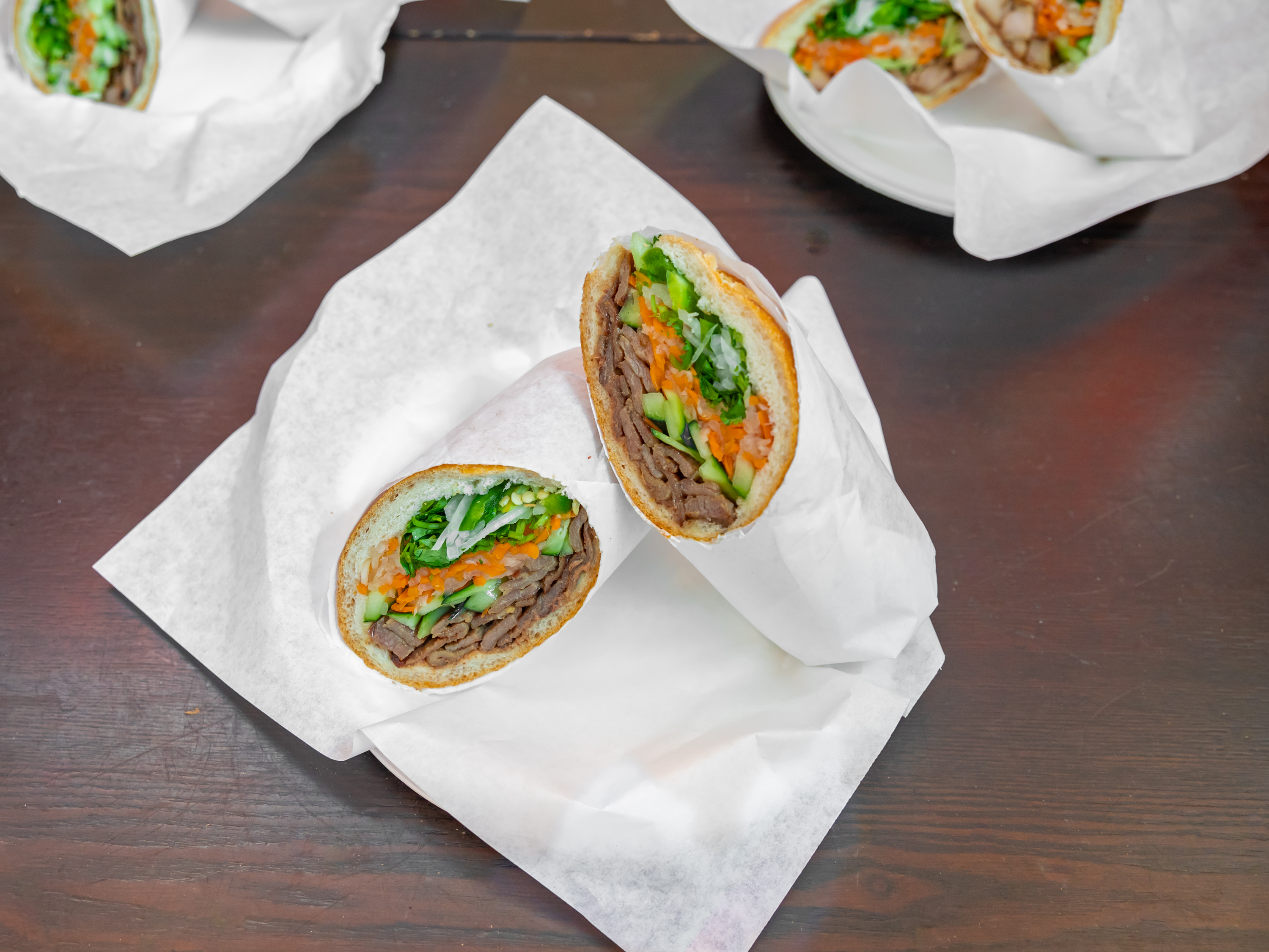 Order Beef Banh Mi Sandwich food online from Viet Ha Noodles & Grill store, Sacramento on bringmethat.com