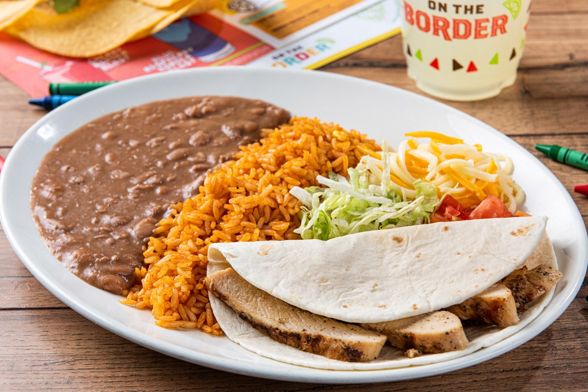 Order Kids Grilled Chicken Soft Taco food online from On The Border store, Holtsville on bringmethat.com