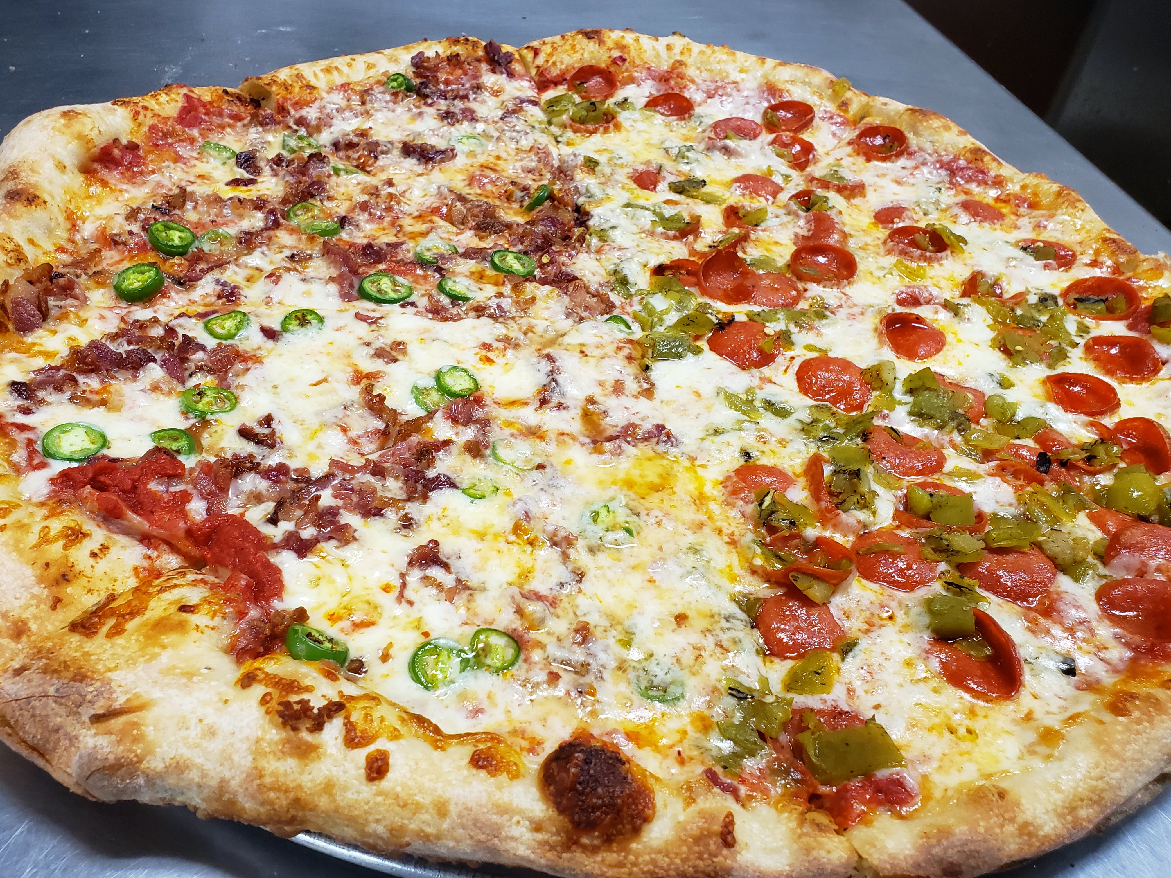 Order Eddie Muenster Pizza - Medium 12'' (Serves 2 People) food online from NYP Slice House store, Las Cruces on bringmethat.com
