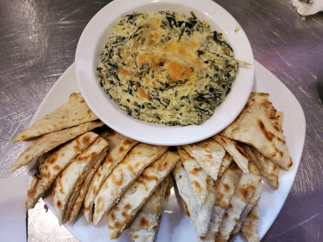 Order Spinach and Artichoke Dip food online from Crown Point Crab House store, Charlotte on bringmethat.com