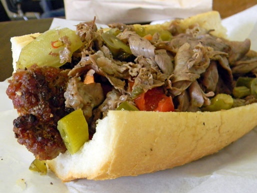 Order Beef and Sausage Combo Sandwich food online from Max's Dawg House store, Libertyville on bringmethat.com