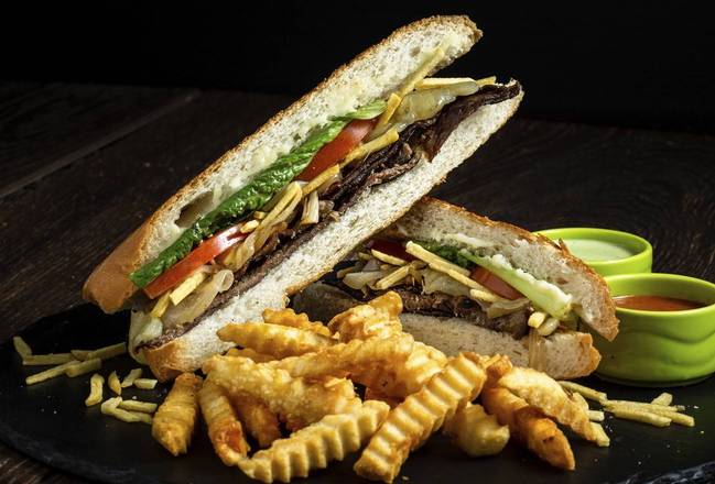 Order Pan Con Bistec Sandwich food online from Dcuban Cafe- store, Norcross on bringmethat.com