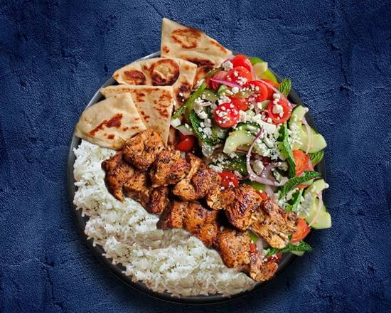 Order Chicken Kabob Plate food online from Falafel Place store, Somerville on bringmethat.com