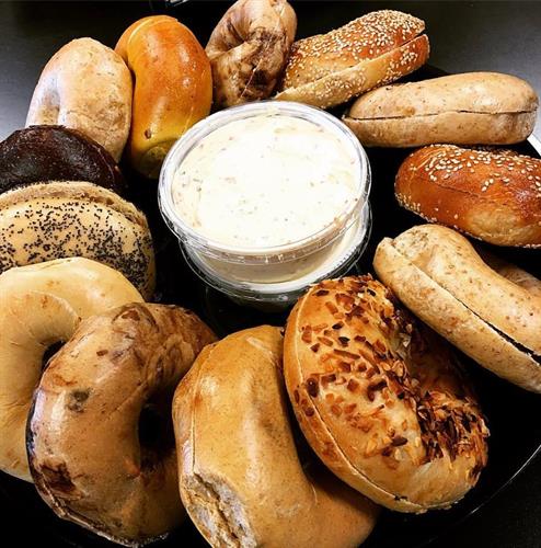 Order Bagel Platter with Cream Cheese & Butter food online from Greenwood Lake Bagels store, Greenwood Lake on bringmethat.com