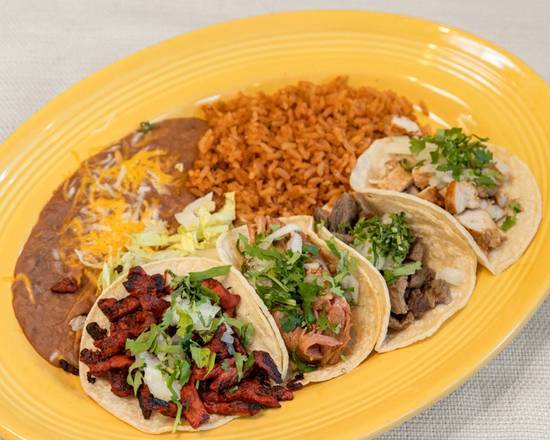 Order Street Taco Platter food online from Tres Amigos Mexican Grill store, Las Vegas on bringmethat.com