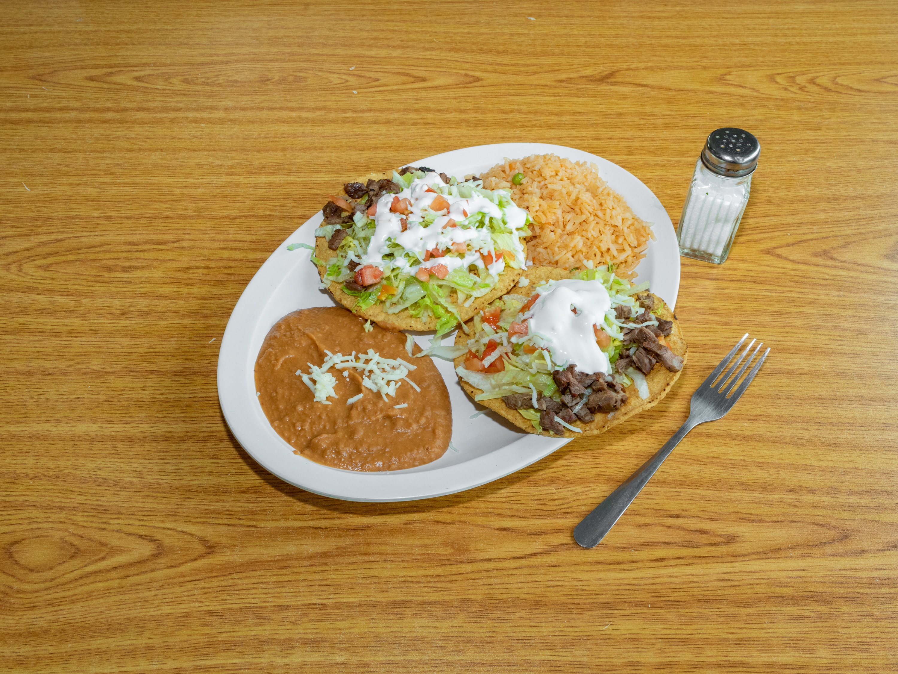 Order Chicken Tostada food online from Whata Taco Authentic Mexican Food store, Country Club Hills on bringmethat.com
