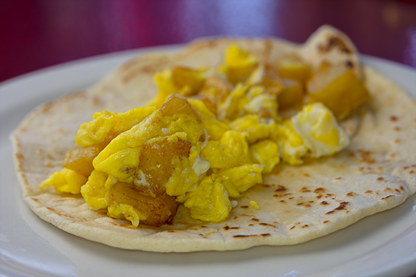 Order Papa and Egg Taco food online from The Hut Diner store, San Antonio on bringmethat.com