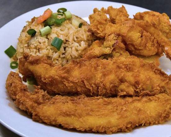 Order Fish & Shrimp Plate food online from Opelousas Chicken & Seafood store, Gretna on bringmethat.com